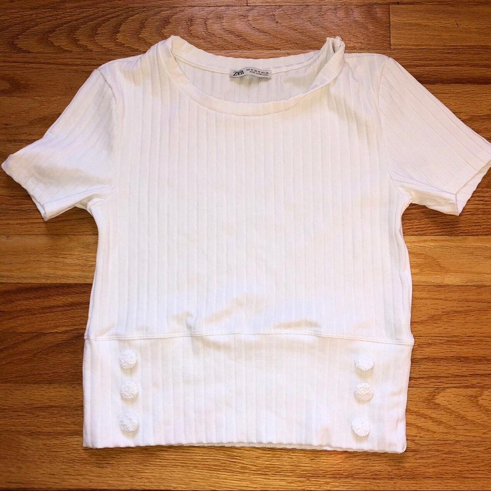 Zara White ribbed rop